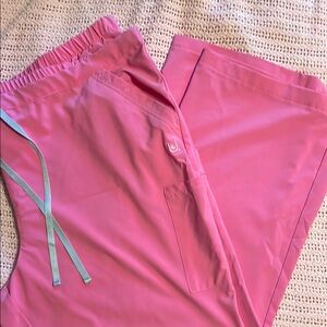 2X EUC Pink Scrub Pants with Drawstring